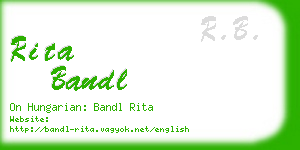 rita bandl business card